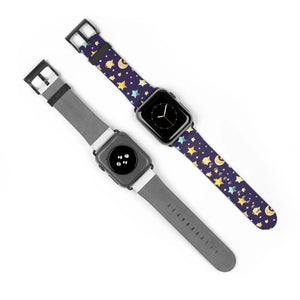 Celestial Watch Band - Cosmic Stars and Moon Pattern - Dipaliz - Bands