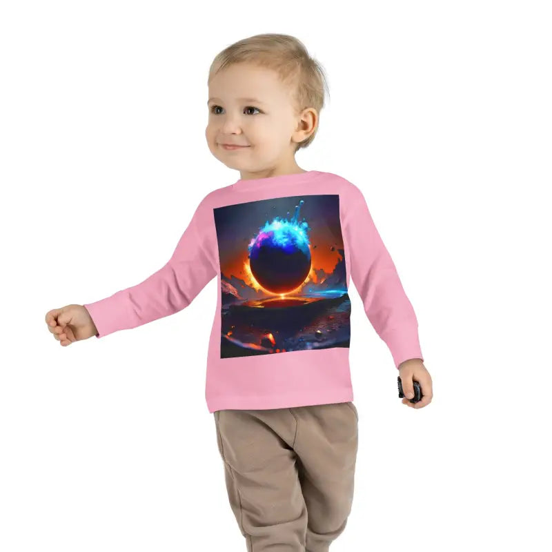 Blast off with our Cosmic Toddler Long Sleeve Space Tee! - Kids Clothes