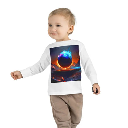 Blast off with our Cosmic Toddler Long Sleeve Space Tee! - Kids Clothes