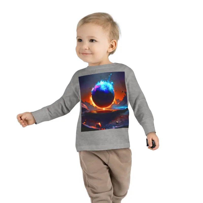 Blast off with our Cosmic Toddler Long Sleeve Space Tee! - Kids Clothes