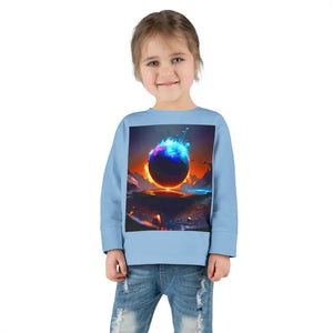 Toddler Long Sleeve Space Tee - Cosmic Adventure Shirt - Dipaliz - Light Blue / 2t - T-shirts