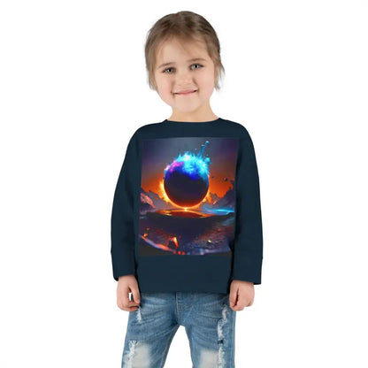 Blast off with our Cosmic Toddler Long Sleeve Space Tee! - Navy / 2t Kids Clothes