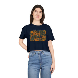 Cosmic Vibes Crop Tee - Women’s Festival Party Top - Dipaliz - T-shirts