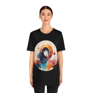 Virgo Zodiac Woman Tee Jersey Short Sleeve Cosmic Vibes - Dipaliz - Black / s - T-shirts