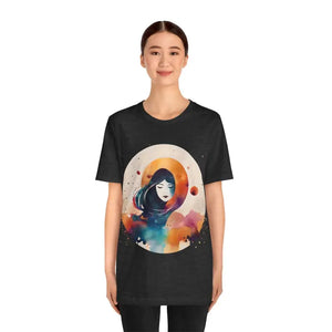 Virgo Zodiac Woman Tee Jersey Short Sleeve Cosmic Vibes - Dipaliz - Dark Grey Heather / s - T-shirts
