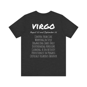 Virgo Zodiac Woman Tee Jersey Short Sleeve Cosmic Vibes - Dipaliz - T-shirts