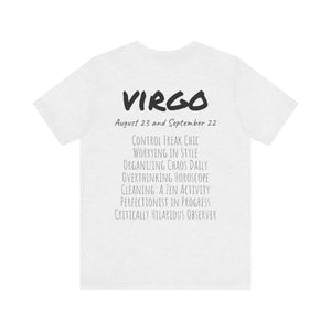Virgo Zodiac Woman Tee Jersey Short Sleeve Cosmic Vibes - Dipaliz - T-shirts