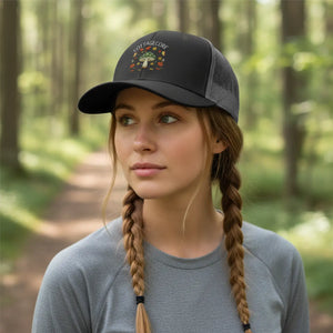 Cottagecore Mushroom Snapback Trucker Cap - Hats