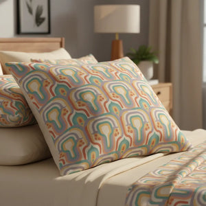 Cotton Bed Set – 70s Rainbow Retro - Dipaliz - Bedding Sets