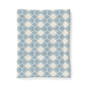 Blue Moroccan Trellis Cotton Quilt - Dipaliz - 68’’ x 88’’ - Home Decor