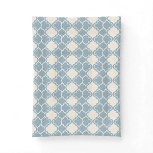 Blue Moroccan Trellis Cotton Quilt - Dipaliz - 68’’ x 92’’ - Home Decor