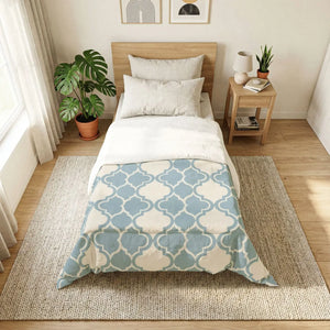 Blue Moroccan Trellis Cotton Quilt - Dipaliz - Home Decor