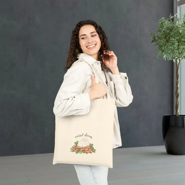 Cotton Tote Bag - Carrot Dream Botanical Grocery Market - Dipaliz - Natural / 15’’ x 16’’ Gifts Online