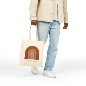 Earth Retro Rainbow Cotton Tote Bag - Canvas - Dipaliz - Bags