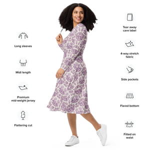 Long Sleeve Midi – Countryside Pattern - Dipaliz - Dresses - Xs