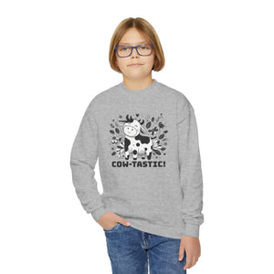 Cow-tastic Youth Crewneck - Soft Cotton Blend - Dipaliz - Sweatshirts