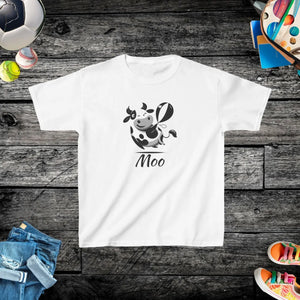Moo-tastic Kids Heavy Cotton Tee - Cow Print - Dipaliz - T-shirts - Xs