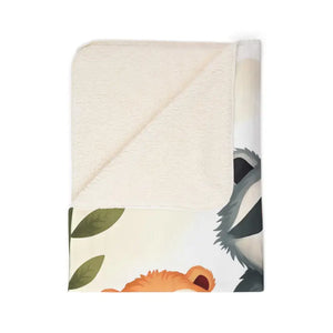 Cozy Animal Friends Fleece Sherpa Blanket - Warm Whimsical - Dipaliz - Blankets
