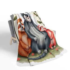 Cozy Animal Friends Fleece Sherpa Blanket - Warm Whimsical - Dipaliz - Blankets