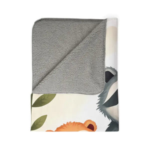 Cozy Animal Friends Fleece Sherpa Blanket - Warm Whimsical - Dipaliz - Blankets