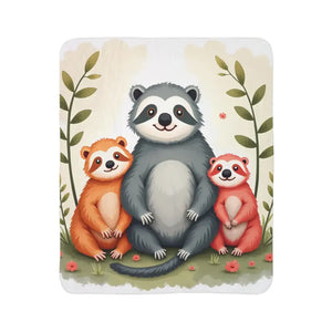 Cozy Animal Friends Fleece Sherpa Blanket - Warm Whimsical - Dipaliz - 50’’ × 60’’ / Beige - Blankets