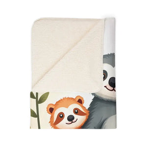 Cozy Animal Friends Fleece Sherpa Blanket - Warm Whimsical - Dipaliz - Blankets