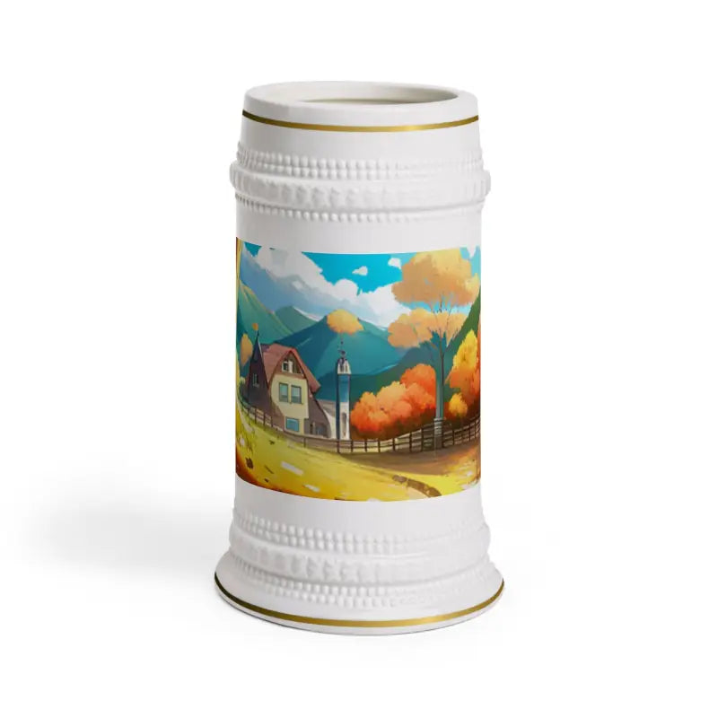 Autumn Landscape Beer Stein: Sip in Seasonal Splendor - 22oz Mug