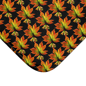 Bath Mat - Autumn Maple Leaves Pattern Cozy Comfort - Dipaliz - Mats & Rugs