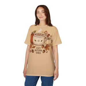 Cozy Autumn Vibes Tee, Pumpkin Latte Fall Graphic Shirt - T-shirts