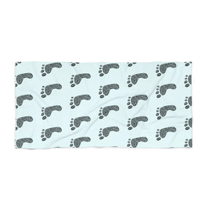 Footprints Cozy Beach Towel – Cotton Loop Backing - Dipaliz - Towels
