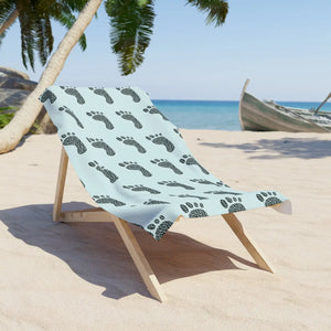 Footprints Cozy Beach Towel – Cotton Loop Backing - Dipaliz - Towels