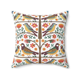 Birds on a Tree Throw Pillow Polyester Square Decor - Dipaliz - Pillows