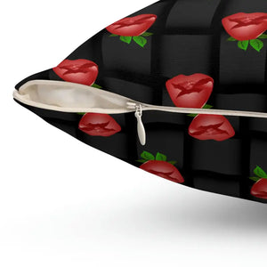 Spun Polyester Square Pillow Black Weaved Background - Dipaliz - Throw Pillows