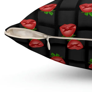 Spun Polyester Square Pillow Black Weaved Background - Dipaliz - Throw Pillows