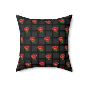 Spun Polyester Square Pillow Black Weaved Background - Dipaliz - Throw Pillows