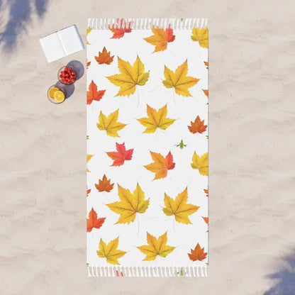 Cozy Boho Beach Blanket for Colorful Fall Foliage Fun - 38’’ × 81’’ / Polyester Home Decor