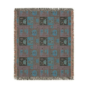 Cozy Cabin Patchwork Woven Blanket, Rustic Lodge Throw for Living Room & Decor - Blankets