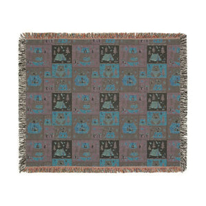 Cozy Cabin Patchwork Woven Blanket, Rustic Lodge Throw for Living Room & Decor - Blankets
