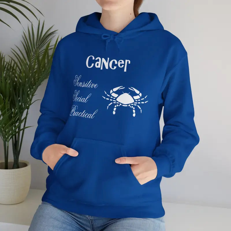 Cozy Cancer Zodiac Sweatshirt: Snuggle in Style - Royal / s Hoodie