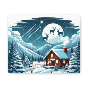 Cozy Christmas Cabin Canvas - Festive Charm Winter Art - Dipaliz - 10″ x 8″ / 1.25’’ - Prints