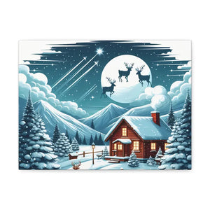 Cozy Christmas Cabin Canvas - Festive Charm Winter Art - Dipaliz - 16″ x 12″ / 1.25’’ - Prints