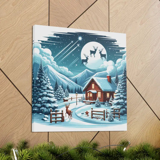 Cozy Christmas Cabin Canvas Wrap Transform your Home - 20″ x / 1.25’’