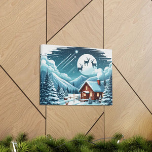 Cozy Christmas Cabin Canvas - Festive Charm Winter Art - Dipaliz - Prints