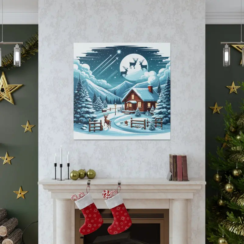 Cozy Christmas Cabin Canvas Wrap Transform your Home - 36″ x / 1.25’’