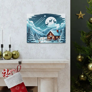 Cozy Christmas Cabin Canvas - Festive Charm Winter Art - Dipaliz - Prints