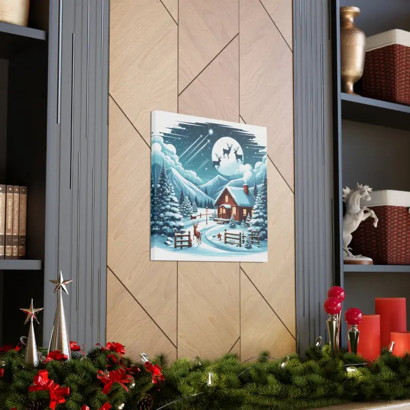 Cozy Christmas Cabin Canvas Wrap Transform your Home