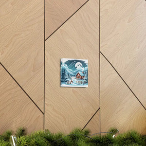 Cozy Christmas Cabin Canvas - Festive Charm Winter Art - Dipaliz - Prints