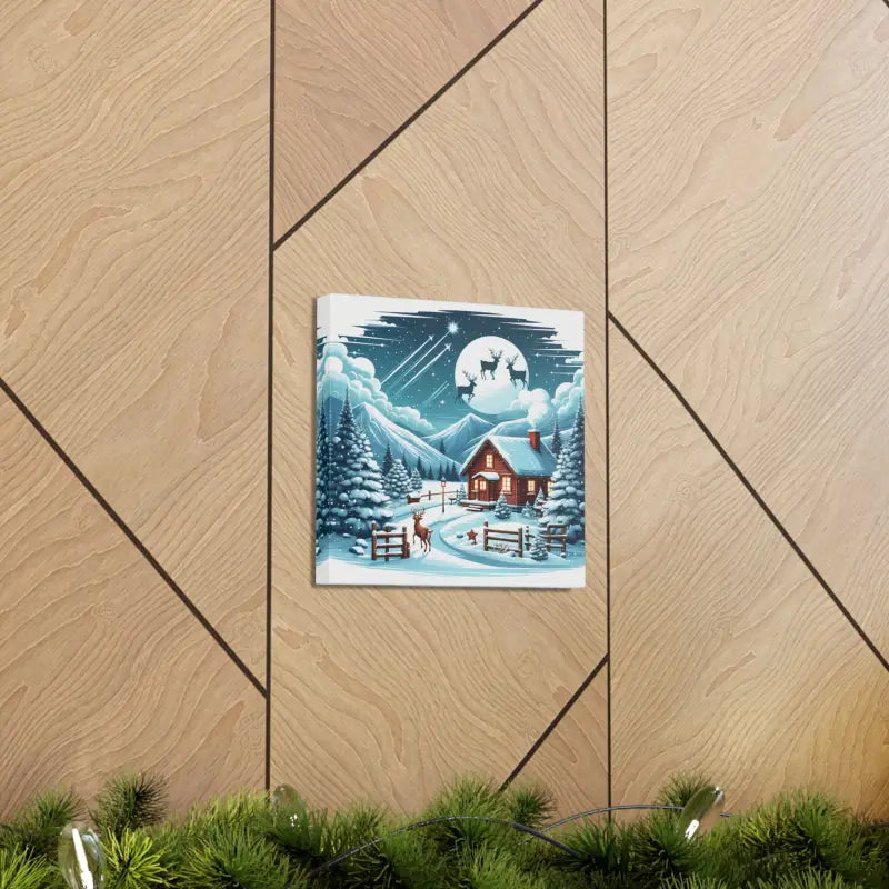 Cozy Christmas Cabin Canvas Wrap Transform your Home