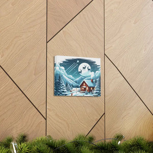 Cozy Christmas Cabin Canvas - Festive Charm Winter Art - Dipaliz - Prints