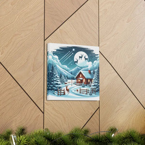 Cozy Christmas Cabin Canvas - Festive Charm Winter Art - Dipaliz - Prints